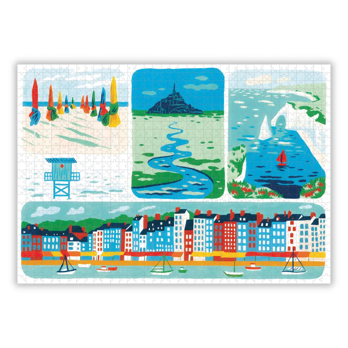 Lais Puzzle - Honfleur Normandie in schwarz weiß 500, 1.000 & 2.000 Teile