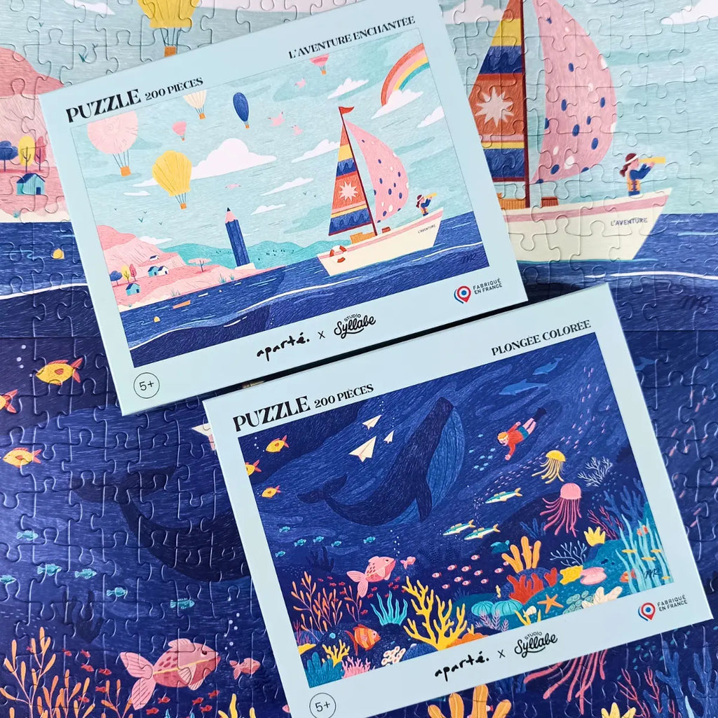 Pack 2 puzzles 200 pièces : l'Aventure Enchantée + Plongée Colorée