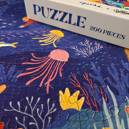 Puzzle 200 pièces : Plongée Colorée